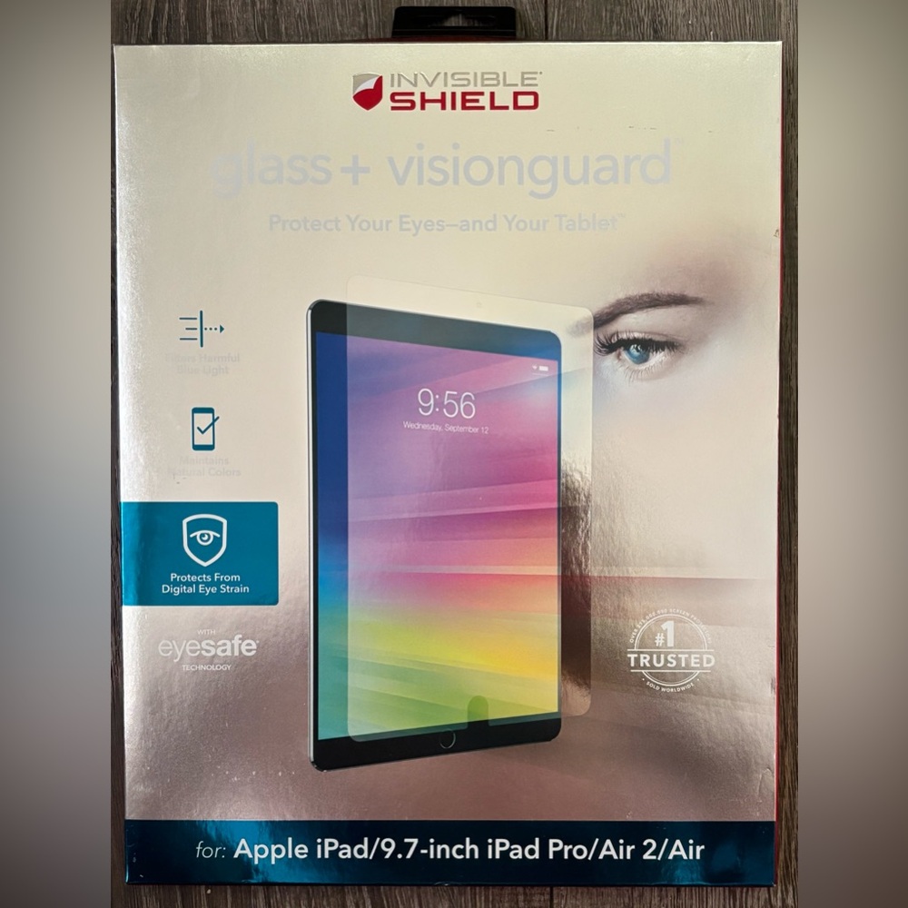 InvisibleShield Glass+ VisionGuard 9.7" iPad, iPad Pro, iPad Air 2 Glass Shield